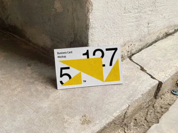 Front Shot of Business Card on Concreate Mockup 1