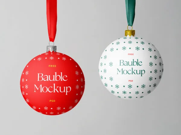 Front Shot of Christmas Bauble Mockup 1