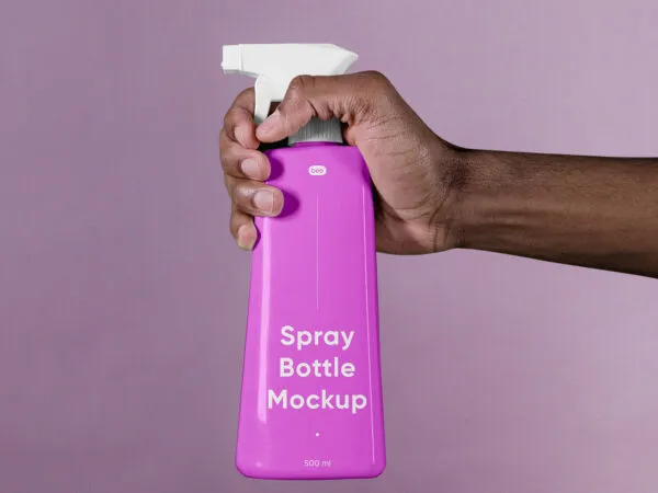 Front Shot of Detergent Spray Bottle Mockup 1