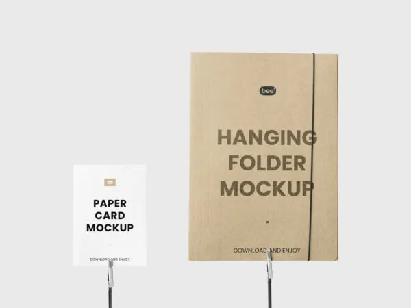 Front Shot of Hanging Folder Mockup with Card 1