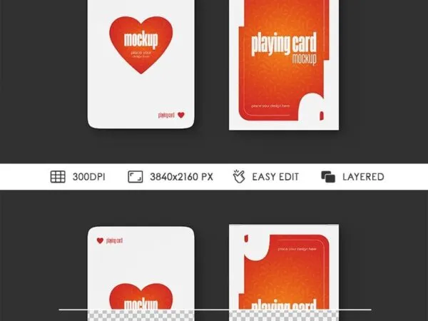 Front Shot of Playing Cards Mockup 1