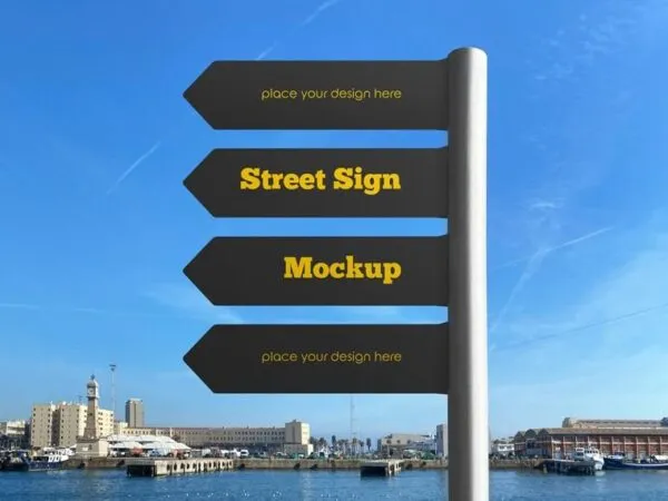 Front Shot of Street Sign Mockup 1