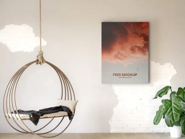 Front Show of Vertical Wall Canvas Frame Mockup 1