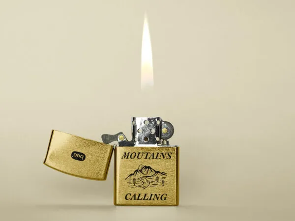 Front Showcase of Classic Metal Lighter Mockup 1