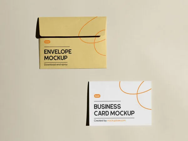 Front Showcase of Envelope Mockup with Card 1