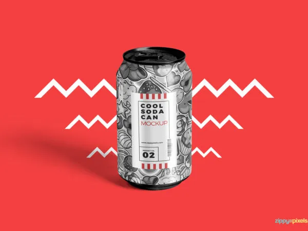 Front Side of a Beverage Tin Can Mockup 1
