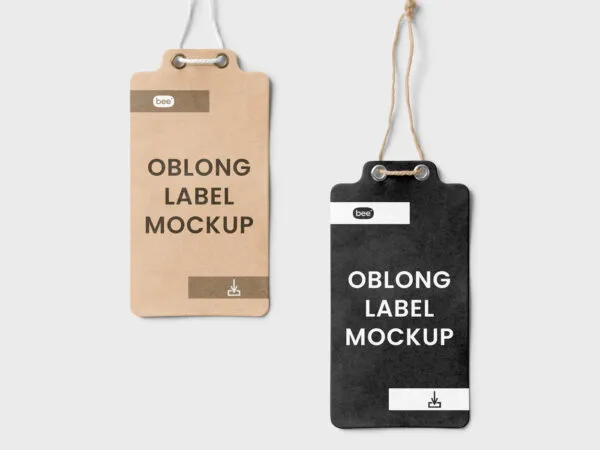 Front Sight of 2 Eco Oblong Labels Mockup 1