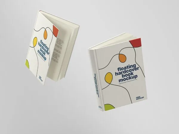 Front Sight of 2 Floating Hardcover Notebook Mockup 1