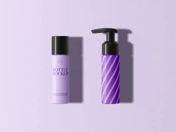 Front Sight of 2 Plastic Bottles Mockup 1