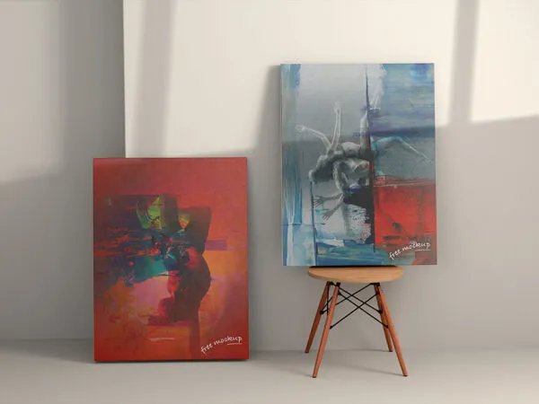 Front Sight of 2 Wall Art Vertical Canvases Mockup 1
