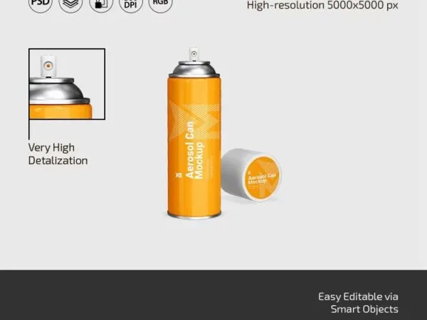 Front Sight of 3 Cylindric Aerosol Can Mockups with Its Cap 1