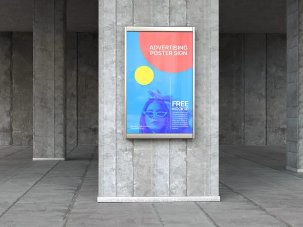 Front Sight of Advertising Poster Sign Mockup 1
