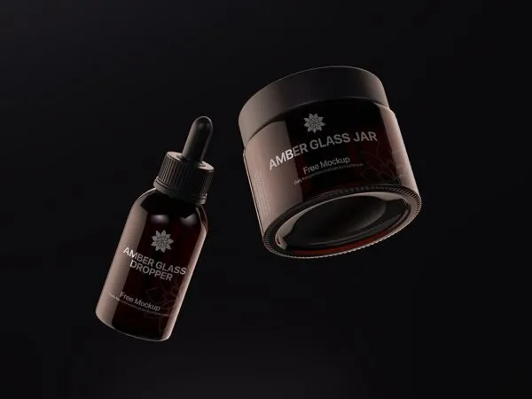Front Sight of Amber Jar and Dropper Mockup 1