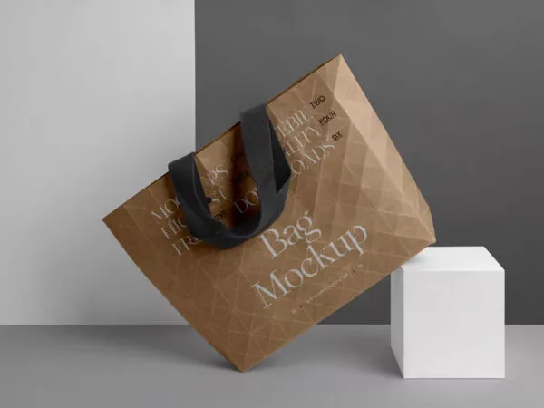 Front Sight of Big Paper Shopping Bag Mockup 1