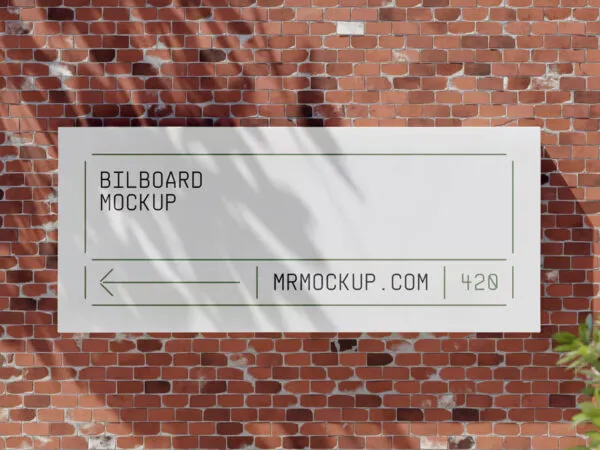 Front Sight of Billboard Mockup on Brick Wall 1