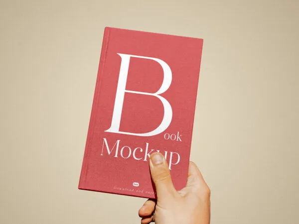 Front Sight of Book Cover Mockup in Hand 1