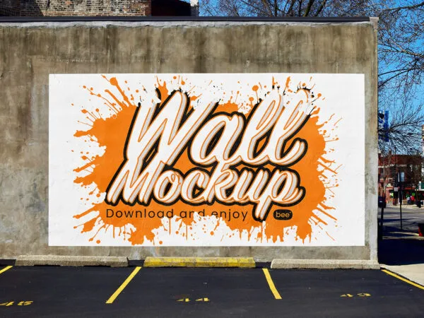 Front Sight of Concrete Wall Spot Mockup 1