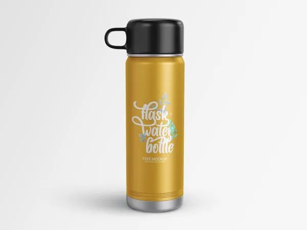 Front Sight of Drinking Flask Bottle Mockup 1