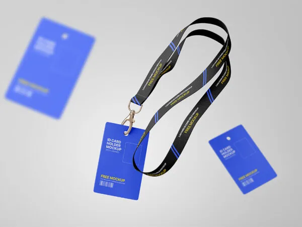Front Sight of Floating Employee ID Card Holders Mockup 1