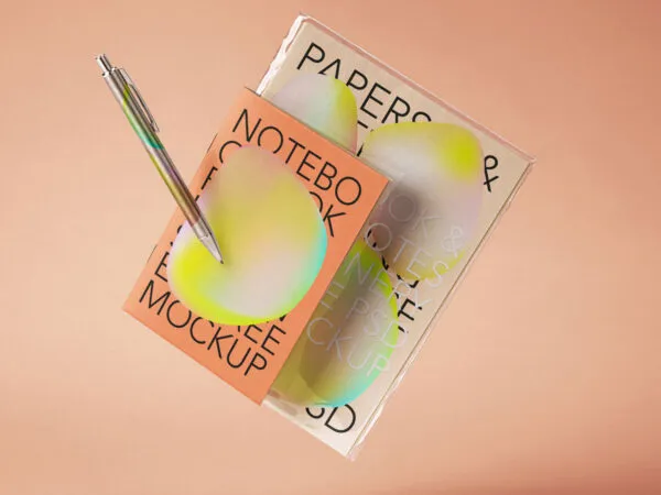 Front Sight of Floating Stationery Mockup with Pen 1