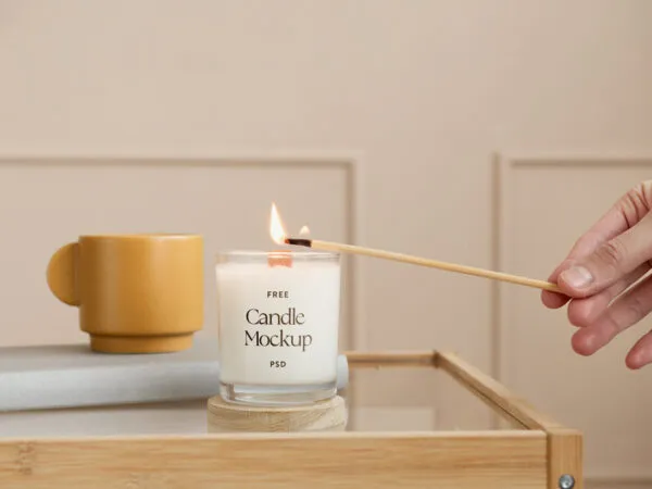 Front Sight of Fragrance Candle Mockup 1