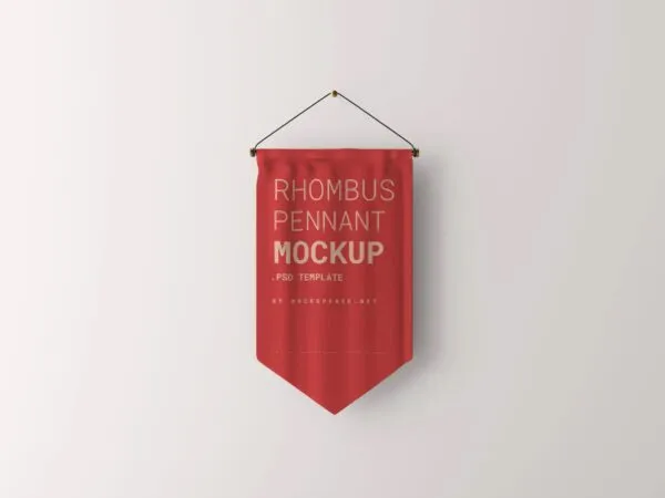 Front Sight of Hanging Rhombus Pennant Mockup 1
