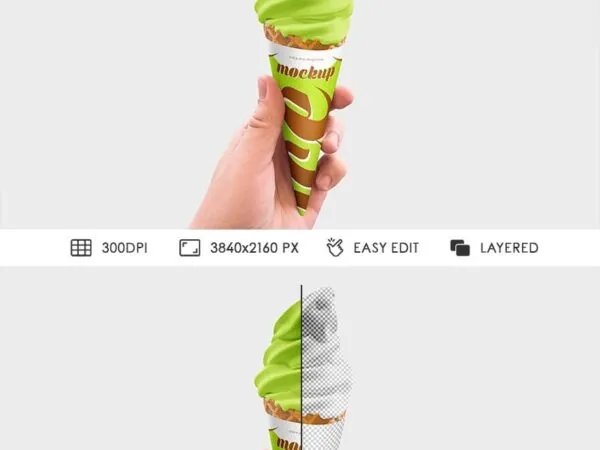 Front Sight of Ice Cream Cone Mockup 1