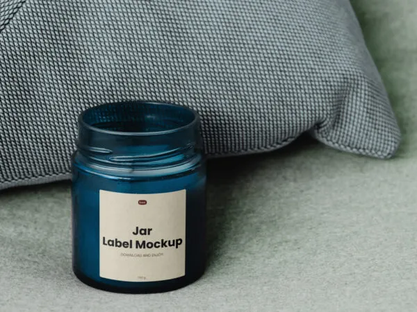 Front Sight of Jar Label Mockup with Pillow 1