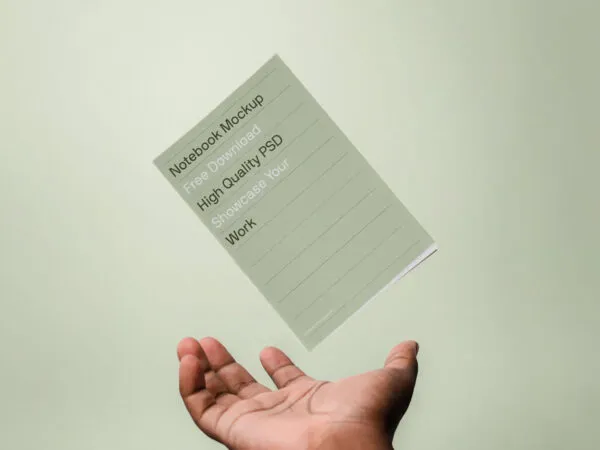 Front Sight of Levitating A5 Notebook Mockup 1