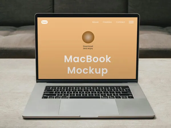 Front Sight of MacBook Display Mockup 1