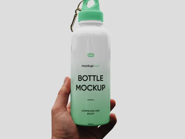 Front Sight of Metal Bottle Mockup in Hand 1