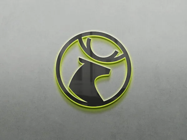 Front Sight of Neon Mirror Sign Mockup on Cement Wall 1