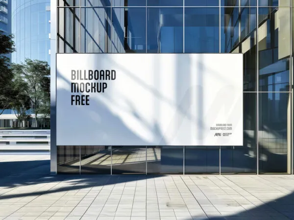 Front Sight of Outdoor Urban Billboard Mockup 1