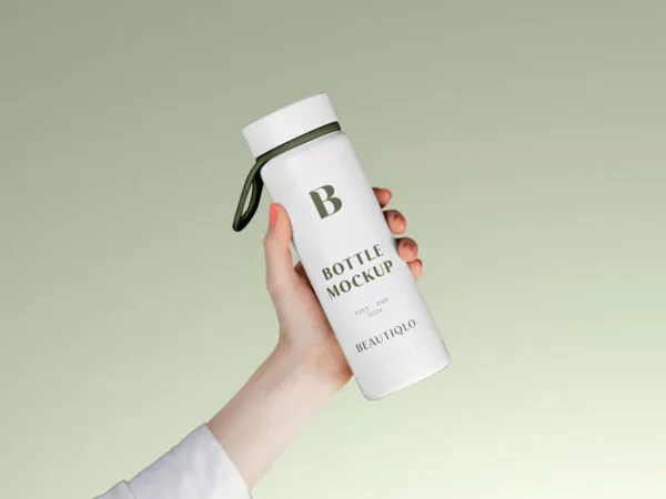 Front Sight of Plastic Bottle Mockup in Hand 1