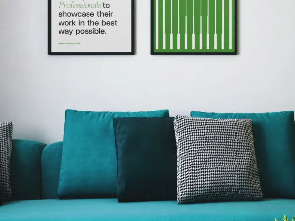 Front Sight of Posters Mockup in Livingroom 1