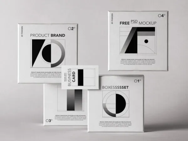 Front Sight of Product Packaging Mockup with Card 1