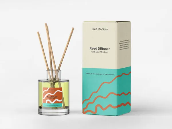 Front Sight of Reed Diffuser Mockup with Packaging Box 1
