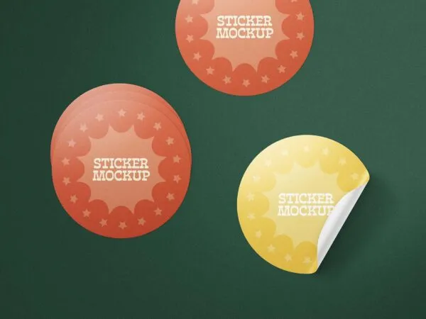Front Sight of Round Stickers Mockup 1 2