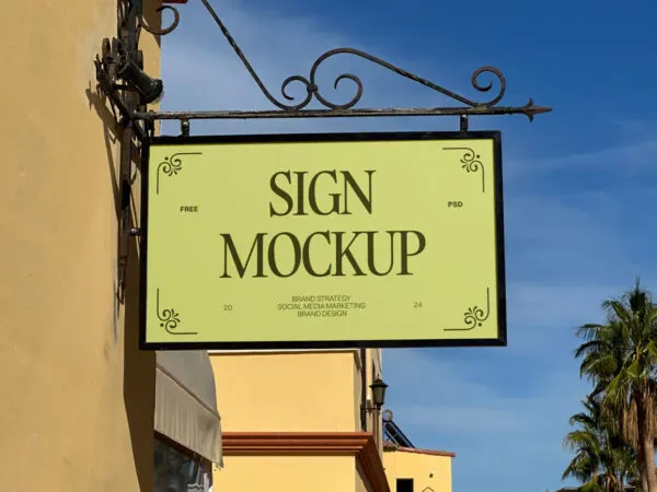 Front Sight of Shop Sign Mockup 1