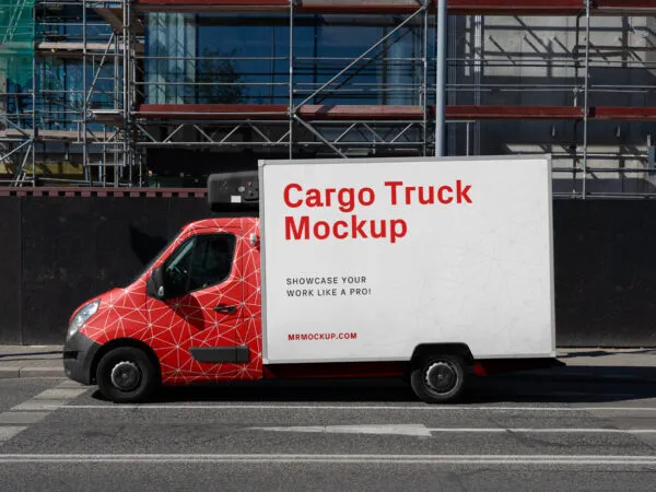 Front Sight of Small Cargo Truck Mockup 1