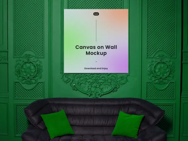 Front Sight of Square Canvas Mockup on Wall 1