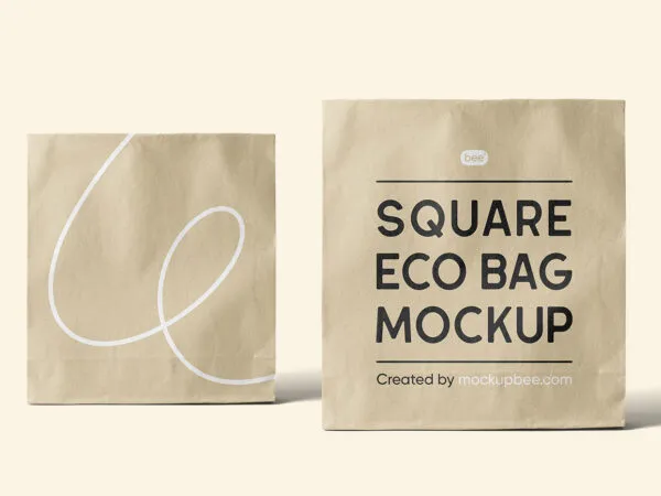 Front Sight of Square Food Bag Mockups 1