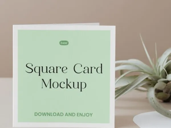 Front Sight of Standing Square Card Mockup 1