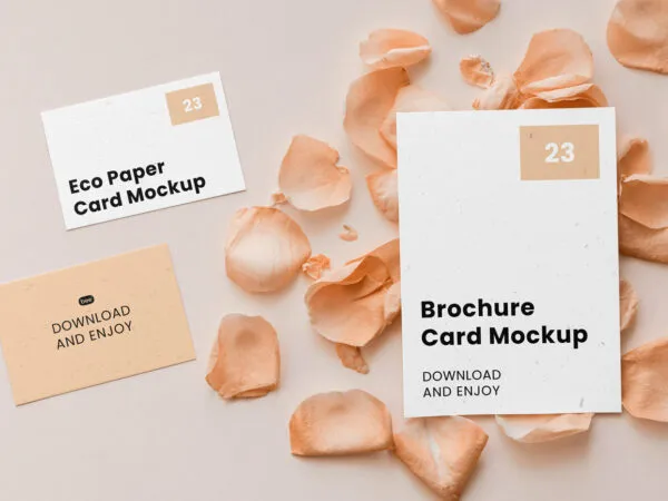 Front Sight of Stationery Mockup With Flower Petal 1