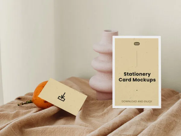 Front Sight of Stationery Paper Cards Mockup 1