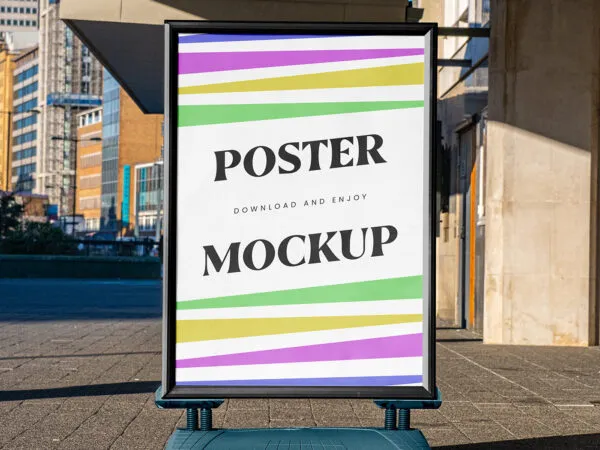 Front Sight of Street Poster Stand Mockup 1