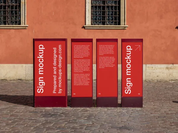 Front Sight of Street Vertical Signs Mockup 1