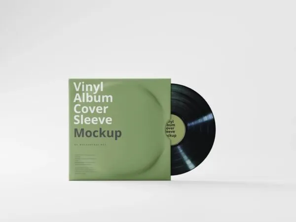 Front Sight of Vinyl Album Cover Sleeve Mockup 1
