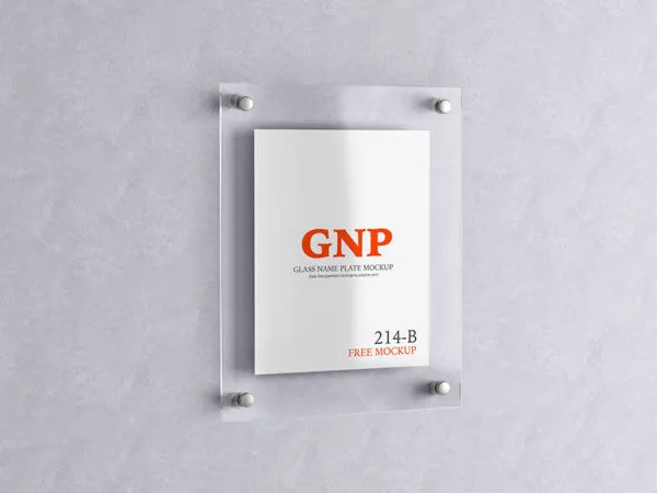 Front Sight of Wall Mounted Glass Name Plate Mockup 1