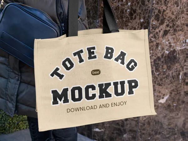 Front Sight of Women Hanging Tote Bag Mockup 1
